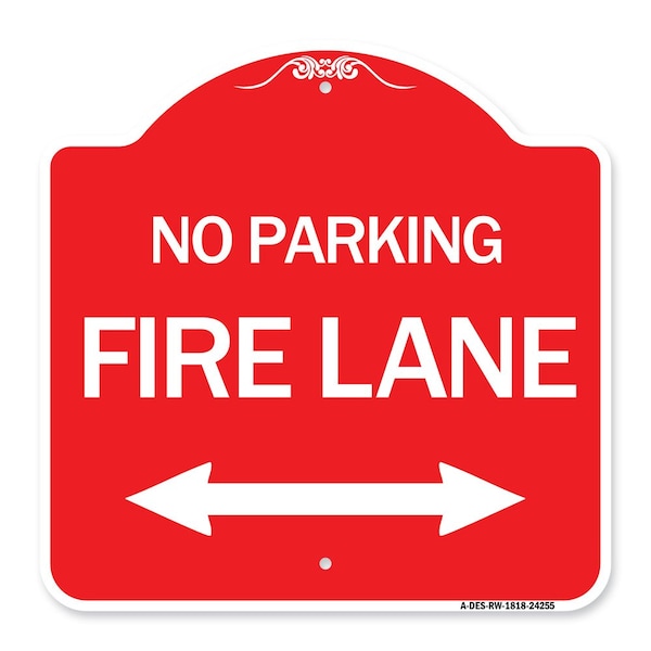 Signmission Colorado Fire Lane W/ Bidirectional Arrow, Red & White Aluminum Sign, 18" x 18", RW-1818-24255 A-DES-RW-1818-24255 - main